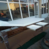 Ahşap Çekmeceli Muayene Masası Eskitme | El Yapımı, Ayarlanabilir ve Silinebilir Deri Kaplama