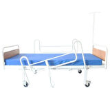 2 Motorlu Ekonomik Hasta Karyolası | Ahşap Başlıklı, Sabit Korkuluklu ve Kumandalı Sistem