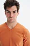 Arma Erkek Slim Fit Likralı Pamuklu Örme  V Yaka Triko Kazak K0KRO0854 