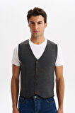Arma Erkek Slim Fit Örme Likralı Pike Triko Yelek – Kısa Kollu, %90 Akrilik %10 Wool K0YYO0858 