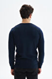 Arma Erkek Slim Fit Likralı Akrilik Kumaş V Yaka Kareli Kazak K0KRO0860 