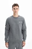 Arma Erkek Büyük Beden Bisiklet Yaka Sweatshirt 