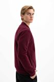 Arma Erkek Kolej Yaka Selanik Basic Slim Fit Tam Fermuar Sweatshirt Mont 