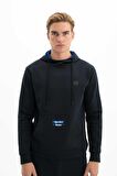 Arma Erkek Slim Fit Likralı Kanguru Cepli Kapşonlu Sweatshirt 