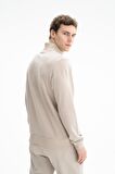 Arma Erkek Regular Fit Şardonsuz 3 iplik Fermuar Cepli Dik Yakalı Yarım Fermuar Sweatshirt 