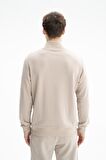 Arma Erkek Regular Fit Şardonsuz 3 iplik Fermuar Cepli Dik Yakalı Yarım Fermuar Sweatshirt 