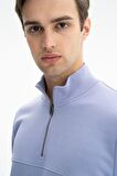 Arma Erkek Regular Fit Şardonsuz 3 iplik Fermuar Cepli Dik Yakalı Yarım Fermuar Sweatshirt 