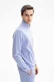 Arma Erkek Regular Fit Şardonsuz 3 iplik Fermuar Cepli Dik Yakalı Yarım Fermuar Sweatshirt 