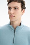Arma Erkek Regular Fit Şardonsuz 3 iplik Fermuar Cepli Dik Yakalı Yarım Fermuar Sweatshirt 