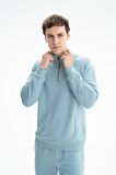 Arma Erkek Regular Fit Şardonsuz 3 iplik Fermuar Cepli Dik Yakalı Yarım Fermuar Sweatshirt 