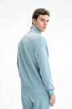 Arma Erkek Regular Fit Şardonsuz 3 iplik Fermuar Cepli Dik Yakalı Yarım Fermuar Sweatshirt 