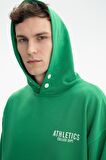 Arma Erkek Oversize Kanguru Cepli Şardonsuz 3 İplik Kapşonlu Sweatshirt 