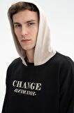 Arma Erkek Oversize Şardonsuz 3 İplik Kanguru Cepli Kapşonlu Sweatshirt 