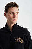 Arma Erkek Regular Fit Cepsiz Basic 3 İplik Şardonlu Dik Yaka Yarım Fermuar Sweatshirt 