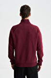 Arma Erkek Regular Fit Cepsiz Basic 3 İplik Şardonlu Dik Yaka Yarım Fermuar Sweatshirt 