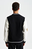 Arma Erkek Pamuklu Regular Fit Dik Yaka Baskılı Cepli Kolej Mont Sweatshirt 