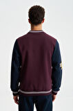 Arma Erkek Pamuklu Regular Fit Dik Yaka Baskılı Cepli Kolej Mont Sweatshirt 