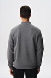 Arma Erkek Slim Fit Scuba Su Geçirmeyen Kumaş Basic Kol Cepli Tam Fermuar Kolej Yaka Sweatshirt K28324988301 