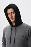 Arma Erkek Slim Fit Basic Kanguru Cepli Su Geçirmeyen Scuba Kumaş İnterlok Kapşonlu Sweatshirt K28254988601 