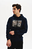Arma Erkek Kapüşonlu Kanguru Cepli 3 İplik Baskılı Şardonlu Regular Fit Sweatshirt K30254628702 