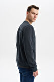 Arma Erkek Regular Fit Örme Selanik Sweatshirt – %65 Pamuk %35 Polyester, Karbon Fırçalı, Basic Bisiklet Yaka K30124699002 