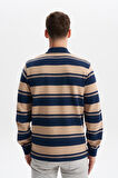 Arma Erkek Ribanalı Regular Fit Çizgili Polo Yaka Sweatshirt %95 Pamuk %5 Elastane Ringel Pike K30554953002 