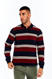 Arma Erkek Ribanalı Regular Fit Çizgili %95 Pamuk %5 Elastane Ringel Pike Kumaş Polo Yaka Düğmeli Sweatshirt K30554953102 