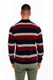 Arma Erkek Ribanalı Regular Fit Çizgili %95 Pamuk %5 Elastane Ringel Pike Kumaş Polo Yaka Düğmeli Sweatshirt K30554953102 