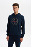 Arma Erkek Slim Fit Örme Interlok Kapüşonlu Kanguru Cepli Sweatshirt Yazı Baskılı %80 Pamuk %14 Polyester %6 Elastane K30254685302 