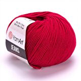 YarnArt Jeans El Örgü İpliği - 51 Kırmızı
