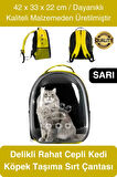 Premium Şeffaf Delikli Evcil Hayvan Kedi Köpek Taşıma Sırt Çantası Cepli Rahat Sağlam 42x33x22 cm