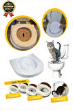 Kolay Kullanım Hijyenik Pratik Kum Kabı Yavru Yetişkin Kedi Wc Tuvalet Alıştırma Klozet Eğitim Seti