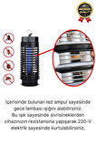 Çok Fonksiyonlu Asılabilir Sessiz Prizli Elektrikli Cız Lamba 220V Mor Işık Kara Sivrisinek Öldürücü