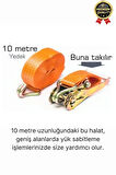 Çok Amaçlı Kopmaz Dayanıklı Kancalı Güvenli Sabitleme Gırgır Yük Gerdirme Kiti Spanzet Halat 10 mt