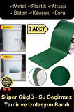 Premium Dayanıklı Süper Güçlü Su Geçirmez Sızdırmaz Yeşil Tamir ve İzolasyon Bandı 48mm x 10m-3 Adet