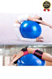 Premium Mini Gymball 20cm Jimnastik Denge Fitness Spor Şişirme Pompası Hediyeli Mavi Pilates Topu