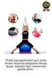 Premium Mini Gymball 20cm Jimnastik Denge Fitness Spor Şişirme Pompası Hediyeli Mavi Pilates Topu