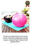 Premium Mini Gymball 20cm Jimnastik Denge Fitness Spor Şişirme Pompası Hediyeli Pembe Pilates Topu