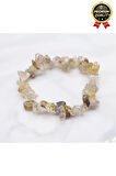 Özel Üretim Enerji Yükselten Esnek İpli Aslan Burcu Gerçek Sitrin Doğal Taş Unisex Bileklik 16.5 cm