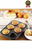 Çok Amaçlı Mutfak Yüksek Isıya Dayanıklı Yıkanabilir Yanmaz Yapışmaz 6’lı Kek Muffin Cupcake Kalıbı