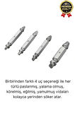 Premium Çok Amaçlı Paslanmaz Çelik Matkap Kırık Hasarlı Bozuk Vida Çıkarıcı Sökme Seti 4 Başlıklı