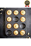 Çok Amaçlı Mutfak Yüksek Isıya Dayanıklı Yıkanabilir Yanmaz Yapışmaz 12'li Kek Muffin Cupcake Kalıbı