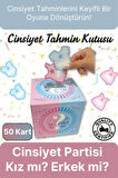 Özel Üretim Cinsiyet Partisi 50 Kart Eğlenceli Sürpriz Kız Mı Erkek Mi Oylama Tahmin Kutusu 19x19cm