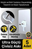 Süper Sağlam İz bırakmaz Çerçeve Tablo Banyo Mutfak Ultra Güçlü Yapışkanlı Çivisiz Askı 5 Adet