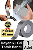 1 Adet Ekstra Güçlü Dayanıklı Su Geçirmez Sızdırmaz Yalıtım İzolasyon Gri Tamir Bandı 10 Mt 48 Mm