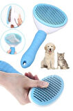Özel Üretim Mavi Kendini Temizleyen Otomatik Tuşlu Evcil Hayvan Pet Tüy Toplayıcı Kedi Köpek Tarağı