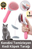 Özel Üretim Pembe Kendini Temizleyen Otomatik Tuşlu Evcil Hayvan Pet Tüy Toplayıcı Kedi Köpek Tarağı