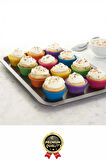 Yeni Üretim Esnek Dayanıklı Yapışmaz BPA İçermez Fırın Silikon Kek Muffin Cupcake Kalıbı 12 Adet