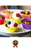 Yeni Üretim Esnek Dayanıklı Yapışmaz BPA İçermez Fırın Silikon Kek Muffin Cupcake Kalıbı 12 Adet
