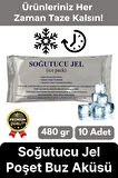 Premium Güvenli Dayanıklı Malzeme Seyahat Yolculuk Yiyecek Soğutucu Jel Poşet Buz Aküsü 480gr 10Adet